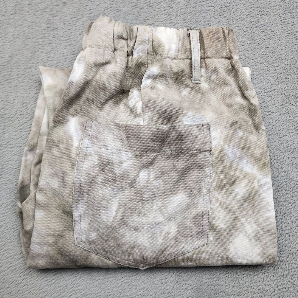Easel Womens L Gray Tie Dye Canvas Cotton Pants Belt Loops Casual Straight